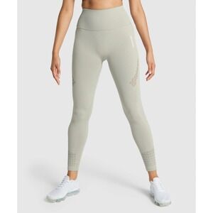 Gymshark Energy Seamless Light Gray Workout Leggings Athletic Apparel Small